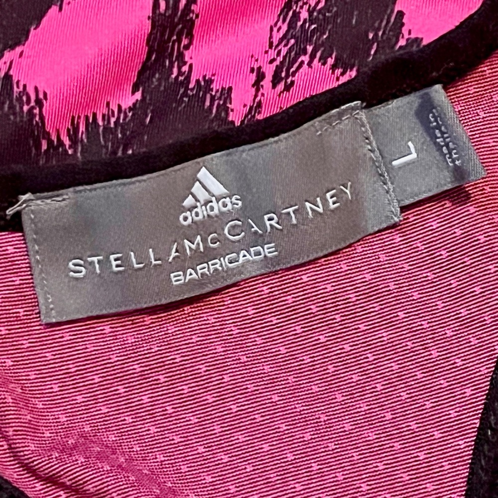 Stella McCartney x Adidas Hot Pink & Black Barricade Active Tank / Gym Top LARGE - Picture 2 of 10
